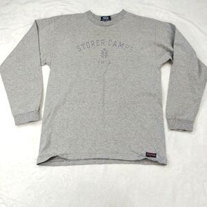 JANSPORT YMCA STORER CAMP MEN'S GRAY LONG SLEEVE 100% COTTON T-SHIRT SIZE M